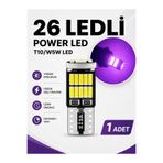 SİSA SENİSTESENAL T10 Led 26 Ledli W5w Canbus Metal Ultra Power Pembe Park Plaka Tavan Ampulü
