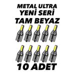 SİSA SENİSTESENAL T10 Led W5w (10 Adet) Dipsiz Canbus Yeni Nesil Suya Dayanıklı Metal Kasa Beyaz Ultra Led