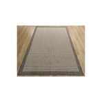 Sisal 9313 Gri/Beyaz Bordürlü Jüt Sisal Kilim, Gri, 80 x 150