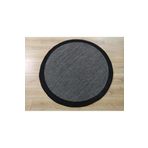 Sisal 9714 Gri/Siyah Bordürlü Daire Jüt Sisal Kilim, Siyah, 120