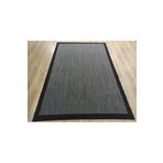 Sisal 9714 Gri/Siyah Bordürlü Jüt Sisal Kilim, Siyah, 80 x 150