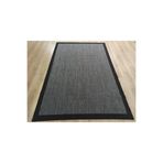 Sisal 9714 Gri/Siyah Bordürlü Jüt Sisal Kilim, Siyah, 80 x 300