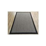 Sisal 9715 Vizon/Siyah Bordürlü Jüt Sisal Kilim, Siyah, 80 x 300