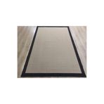 Sisal 9716 Bej/Siyah Bordürlü Jüt Sisal Kilim, Siyah, 100 x 300