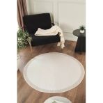 Sisalux 3084 Krem Bej Yuvarlak Sisal Dokuma Jüt Kilim Hav Toz Vermez Mutfak Oturma Odası Halısı
