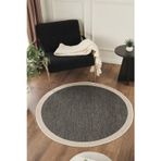Sisalux 3089 Antrasit Sisal Yuvarlak Sisal Dokuma Jüt Kilim Hav Toz Vermez Mutfak Oturma Odası Halısı