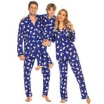 SISAY Aile Eşleşen Kıyafetler Noel Pijama Seti Düğmeli Uzun Kollu Üst ve Alt Noel Pijamaları Pijama İki Parça Loungewear Sevimli Festival Pijama Pijama Gecelik Erkek Kadın Yetişkinler Çocuklar için