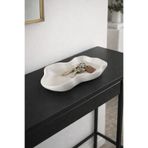 Sisay Home Asimetrik Dekoratif Tabak, Banyo Düzenleyici, Anahtar Ve Mum Tabağı, Beyaz Dalgalı Beton Kase