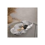 Sisay Home Asimetrik Gri Mermer Desen Dekoratif Tabak, Banyo Düzenleyici, Anahtar Tabağı, Beton Dalgalı Kase