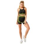 SISAY Kadın yoga eşofman takımı, spor kıyafeti, 2 adet, dikişsiz file iplik, spor sütyeni ve yoga şortu, fitness seti, jimnastik, jogging, pilates için, asker yeşili, L