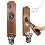 Şişe açacağı, duvara montaj, toplama hazneli şişe açacağı, SOARFLY Vintage ahşap bira açacağı, hazneli duvar, kancalı, halka atma oyunu, bira hediyesi, bar aksesuarı, kartal