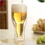 Şişe Tasarımlı Çift Cidarlı Cam Bardak, 350 Ml, Bira ve Meşrubat Için, Beyaz - Seçenek 1