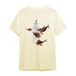 Şişede Balık Avı Erkek Tişört (Krem, 3XL)