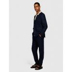 Sisley %100 Keten Astarsız Rahat Kalıp Ceket Erkek Lacivert Ceket - 324P2AGHSW01Q - 44