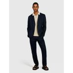 Sisley %100 Keten Astarsız Rahat Kalıp Ceket Erkek Lacivert Ceket - 325P2aghsw01q