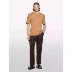 Sisley %100 Keten Beli Büzgülü İpli Slim Fit Pantolon Erkek Kahverengi Pantolon - 325P4aghsf043