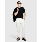 Sisley %100 Keten Beli Büzgülü İpli Slim Fit Pantolon Erkek Kırık Beyaz Pantolon - 325P4aghsf043