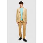 Sisley %100 Koton Slim Fit Kadife Ceket Erkek Bej Mont - 323A2SFRSW01B - 44