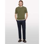 Sisley %100 Pamuk Bisiklet Yaka Regular Fit T-Shirt Erkek Yeşil T-Shirt - 325P3089S104J - Haki Yeşili - XL