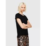 Sisley %100 Pamuk Geniş Bisiklet Yaka Dar Kesim Düz T-Shirt Kadın Siyah T-Shirt - 324P3ı1xl1058