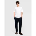 Sisley %100 Pamuk Göğsü Cepli Bisiklet Yaka Slub T-Shirt Erkek Beyaz T-Shirt - 324P3wf0s103l