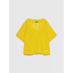 Sisley %100 Pamuk Pileli V Yaka Bluz Kadın 38R Bluz - 324P5ho1lq06q