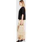 Sisley %100 Pamuk Pileli V Yaka Bluz Kadın Siyah Bluz - 324P5ho1lq06q