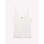 Sisley %100 Viskoz Önü Düğmeli V Yaka Slim Fit Bluz Kadın Krem Bluz - 325P1084mh00g