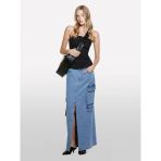 Sisley 324A4AGWL0025 Siyah Önü Yırtmaçlı Uzun Kadın Etek