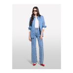 Sisley Kadın %100 Pamuk Baskılı Normal Bel Geniş Paça Denim Pantolon 325P43Y3Le04F-Sıs902