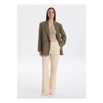 Sisley Kadın Şampanya Keten Karışımlı Normal Bel Straight Fit Pantolon