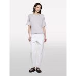 Sisley Keten Karışımlı Bisiklet Yaka Oversize T-Shirt Kadın Gri T-Shirt - 325P105gm106h