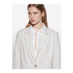 Sisley Keten Karışımlı Düğmeli Cepli Blazer Ceket Kadın Siyah Ceket - 325P25ICLW030