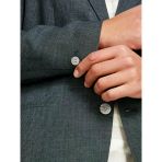 Sisley Keten Karışımlı İki Düğmeli Biye Cep Detaylı Ceket Erkek Siyah Mix Ceket - 324P234xsw01v