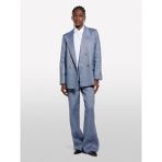 Sisley Keten Karışımlı Kruvaze Comfort Fit Blazer Ceket Kadın Mavi Ceket - 325P2MNULW02Y - 42