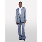 Sisley Keten Karışımlı Kruvaze Comfort Fit Blazer Ceket Kadın Mavi Ceket - 325P2mnulw02y