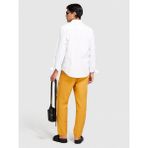 Sisley Keten Pamuk Karışımlı Slim Fit Gömlek Erkek Beyaz Gömlek - 324P59A2SQ03G