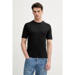 Sisley Liyosel Karışımlı Yırtmaçlı Regular Fit T-Shirt Erkek Siyah T-Shirt - 325P361vs104k