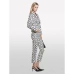 Sisley Pamuk Karışımlı 5 Cepli Baskılı Slim Fit Bilek Boy Pantolon Kadın Kırık Beyaz Mix Pantolon - 324A4zjsle03s