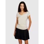 Sisley Pamuk Modal Karışımlı V Yaka T-Shirt Kadın Gri T-Shirt - 324P3tnhl400e