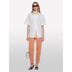 Sisley Sisley %100 Pamuk Kısa Kollu Poplin Gömlek Kadın Beyaz Gömlek - 325P52EHLQ094 - XS