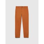 Sisley Slim Fit Vintage Efekt Chino Pantolon Erkek Kahverengi T-Shirt - 323A4DM6SF02Y