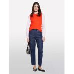 Sisley Viskoz Karışımlı Kolsuz Slim Fit Triko Bluz Kadın Nar Çiçeği Bluz - 325P17q3m105s