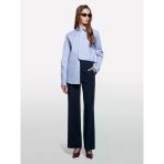 Sisley Viskoz Karışımlı Normal Bel Bol Paça Pantolon Kadın Lacivert Pantolon - 325A4kvxlf02ı