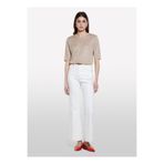 Sisley Yüksek Bel Bol Kesim Açık Krem Kadın Pantolon 4MCPLE043