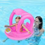 Şişme Gölgelikli Bebe Flotörü Bebek Simiti Baby Float Oturaklı Bebek Simidi