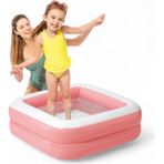 Şişme Taban Mini Kare Havuz 86X86X25 cm - 0 - 3 Yaş - Açık Gri
