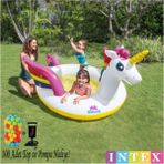 Şişme Unicorn Pony At Çocuk Oyun Havuzu Set 272X193X104 cm Top ve Pompa - Altın