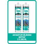 Sista Şeffaf Akvaryum Silikonu 280 ml x 2 Adet %100 Silikon Kalite ile Güçlü Yapıştırma