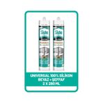 Sista Universal Silikon Beyaz, 280ml + Universal Silikon Şeffaf, 280ml